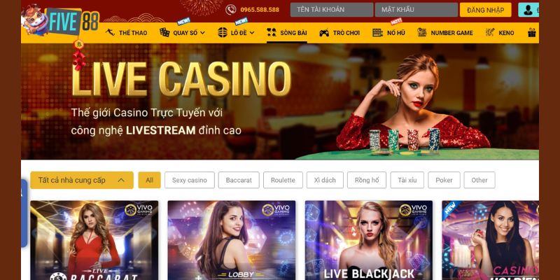 Những ưu điểm của sảnh live casino Five88